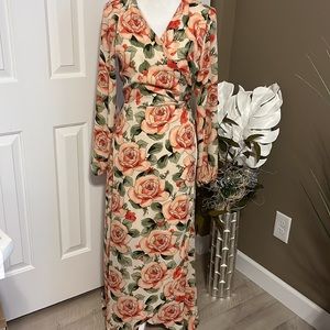 BOBEAU- Long Wrap Dress-Size Medium